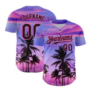Camiseta de Béisbol Personalizada al por Mayor, Impresa con Transferencia de Calor, Transpirable, de Malla de Spandex/Algodón, Unisex, para Adultos, Tallas Grandes, con Nombre de Equipo Personalizado - Product Image 2