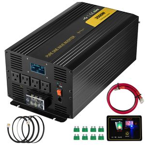 Inverter a Onda Sinusoidale Pura 3500 Watt da DC a AC, 12V a 120V, per Auto con Porta USB, Display LCD e Telecomando - Product Image 1