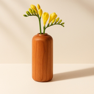 Jarrón de Flores de Madera Rústica Marrón Hecho a Mano, Decorativo para Mesa, de Bambú y Madera, para Decoración del Hogar, Bodas y Halloween - Product Image 3