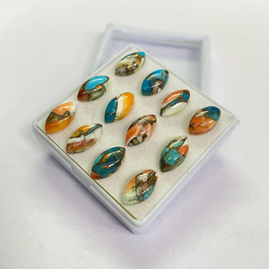 Cabujón de Turquesa Cobre Ostra Espinosa en Forma de Marquesa, Gema Suelta para Joyería - Product Image 5