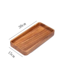 premium acacia wood <b>tray</b> with food safe coating for kitchen use <b>large</b> acacia serving <b>tray</b> with strong handles for hotel - Product Image 5