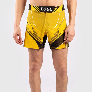 กางเกงขาสั้นชกมวยสำหรับผู้ชายกางเกงขาสั้น MMA แบบสั้นพิมพ์ลายซับลิเมตติดโลโก้ออกแบบได้ตามต้องการ - Product Image 1