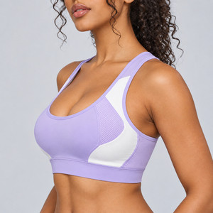 Soutien-gorge de sport pour femme en tissu léger et respirant de qualité supérieure, fabriqué sur mesure, en spandex et polyester, avec option OEM. - Product Image 3