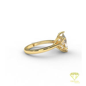 Anillo de Compromiso Solitario con Diamante Moissanite Corte Pera en Plata 925, Estilo Vintage de Seis Puntas, Certificado IGI, Anillo de Promesa para Mujer - Product Image 3
