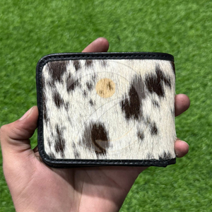 Luxury Hair On Hide Leather <b>Wallet</b> Mens <b>Compact</b> Cash Holder Handmade Using Authentic Cowhide Material <b>Wallet</b> - Product Image 1