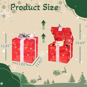 Scatola Regalo di Babbo Natale Motorizzata da 12 Pollici con 60 Luci LED per Decorazioni Natalizie da Esterno - Product Image 2