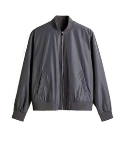 Men's Canvas Bomber Jacket Workwear Style Zipper Closure <b>Turn</b>-down Collar Regular Fit High Quality Winter Men's Wear - Product Image 5