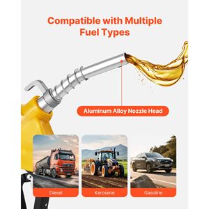 Pistola Erogatrice Carburante Girevole NPT da 3/4 Pollici, Flusso Massimo 11,8 GPM, con Spegnimento Automatico, per Diesel e Benzina, Grilletto a 3 Velocità - Product Image 6