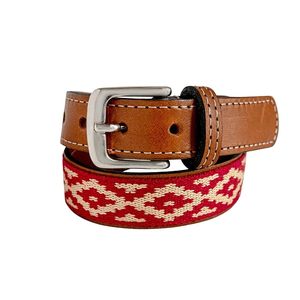 Custom Logo Men Black Adjustable Stretch Leather End Tip <b>Elastic</b> Woven Stretch <b>Belt</b> - Product Image 1