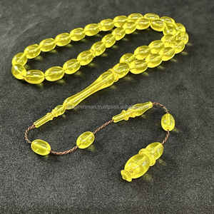 Alta calidad H Tasbih 33 cuentas turquesa resina oración Rosario piedra musulmán contador joyería nueva India moda collares con cuentas - Product Image 2