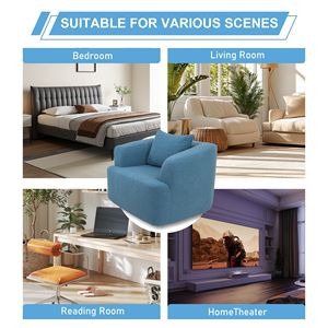 360 Swivel Comfy Chair Single <b>Sofa</b> Teddy Fleece High Resilience <b>Sponge</b> No Assembly Required Upholstered One Soft Living Room - Product Image 5