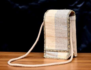 Bolso Bandolera de Viaje Ecológico de Fibra de Plátano, Bolso Bandolera Vertical, Bolsa Bandolera con Cierre de Velcro Tipo Flip, en Tendencia - Product Image 6