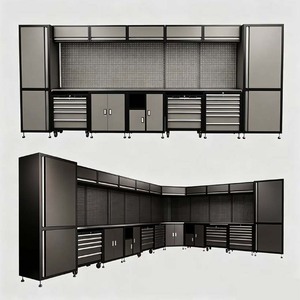 Modular Metal Tool Cabinet Set OEM Industrial Garage Storage Pegboard <b>Padlockable</b> Drawers Rolling Workshop Organizer 200kg Load - Product Image 1