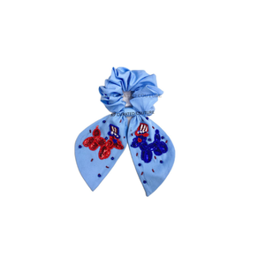 Estados Unidos hecho a mano con cuentas último adorno de lazo scrunchie 4 de Julio regalo patriótico scrunchies de alta calidad con cuentas scrunchies - Product Image 2