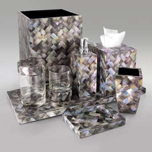 La mejor oferta: bandeja pequeña para accesorios de baño, accesorio de baño de lujo con incrustaciones de nácar, acabado mosaico iridiscente - Product Image 6