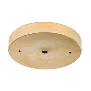 5 1/8" Brass Screw Style Ceiling Canopy/Back Plate with 1/8IP Slip Center Hole Unlacquered Lamp Base 3-Year Warranty - Product Image 1