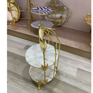 Soporte de Pastel de 2 Niveles de Diseño, Color Blanco y Dorado, Soporte Grande para Servir Pasteles en Bodas y Fiestas, Soporte Decorativo para Pasteles - Product Image 4