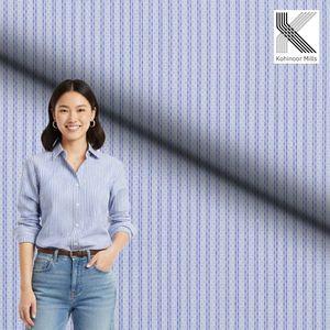 Tela de Camisa 100% Algodón Teñida en Hilo de Fábrica, Tejido de Rayas Verticales, Tela de Verano para Camisas - Product Image 2