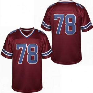Maroon American Football Jersey V-Neck Short Sleeve Sublimated Print Mesh Uniform for Men Number 78 - Product Image 1
