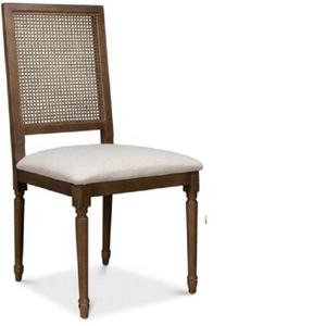 Sillas de comedor de madera, respaldo de caña, acabado marrón, BEIGE - Product Image 2