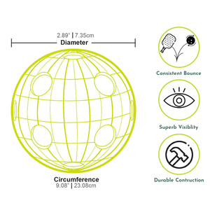 Ballon de Pickleball 26 trous, écologique, sûr, confortable, léger, en plastique, pour l'extérieur, l'école, le jeu, le sport - Product Image 2
