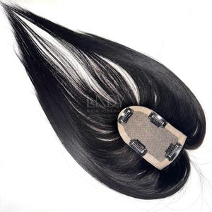 Cabello Humano 100% Real Vietnamita, Base de Seda, Topper con Flequillo de Encaje, Cabello Humano Liso 2025 - Product Image 2