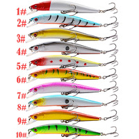 Leurre de pêche flottant dur de 10 cm et 8 g, type Minnow, Swimbait, Crankbait, Wobbler pour Carpe, Bar rayé, eau douce et eau salée, matériel de pêche