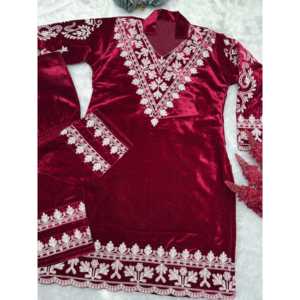 Conjunto de ropa de fiesta de diseñador para mujer con hilo bordado conjunto de cordón elegante de trabajo - Product Image 3