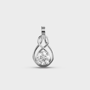 Pendentif solitaire en diamant de laboratoire certifié IGI, en forme de spirale infinie, en argent sterling 925 massif, élégant symbole d'amour - Product Image 1