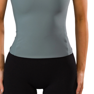 Basics Cami Tank Women’s Seamless Lightweight Stretch Activewear Gym Layering <b>Top</b> with Built In Support Ride Grey - Product Image 5