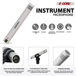 Kit de Micrófonos de Batería de 5 Núcleos, 7 Piezas, Micrófonos de Batería Totalmente Metálicos, Tom/Snare y Platillos, Juego de Micrófonos con Cable para Instrumentos de Percusión - Product Image 4