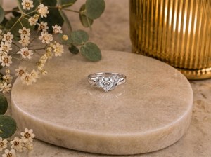 Romantic Moissanite 2CT Heart Cut Crossover Band <b>Ring</b> Original 925 Silver Proposal Gift for Lovers Charms - Product Image 3
