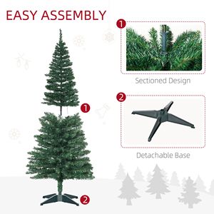 Albero di Natale Artificiale Noble Fir Sottile Pre-Illuminato da 1,5 Metri con 110 Luci LED Bianco Caldo, 294 Punte Realistiche, Verde - Product Image 3