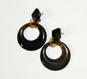 Vintage Geometric Acrylic Drop Earrings Women's Resin Statement Jewelry Brown <b>Ring</b> Shape Fashion Dangle Earrings - Product Image 1