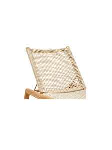 Chaise longue en rotin avec structure en teck et design minimaliste pour la plage, la terrasse, le jardin, les meubles d'extérieur - Product Image 6