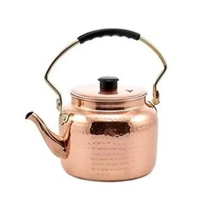 Hammered Copper Tea Kettle Vintage Style Whistling <b>Teapot</b> with Heat Resistant Handle Stovetop Water Boiler Use - Product Image 1