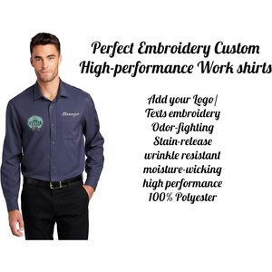 Chemises de travail personnalisées W401 avec broderie personnalisée, logo personnalisé, textes, vêtements de travail - Product Image 5