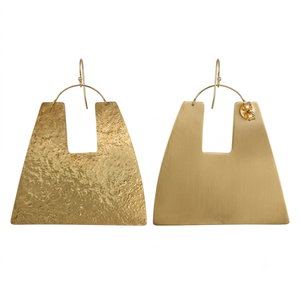 Pendientes Exclusivos de Latón con Acabado Mate, Diseño Abstracto, Pendientes Colgantes de Lujo para Mujer, Joyería de Moda - Product Image 3