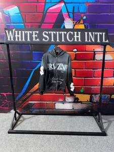Custom Vintage Zipper Embroidered Rhinestone Streetwear Silk Screen Printing Acid Wash Oversized 100% Cotton Winter Men Hoodies - Product Image 4