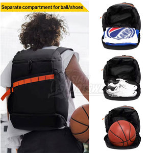 High Volume Storage Solution Basketball <b>Backpack</b> With Specialized Compartments For Complete Athlete Kits - Product Image 6