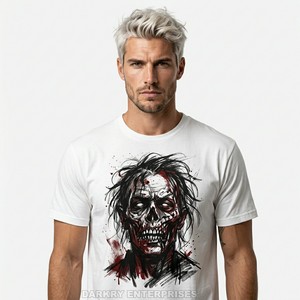 Camiseta Personalizada para Hombre con Gráfico de Rock, Estilo Vintage, Impresión Serigrafiada, 100% Algodón, Ropa Urbana, Diseño Retro Zombie, Fabricante de Camisetas - Product Image 3