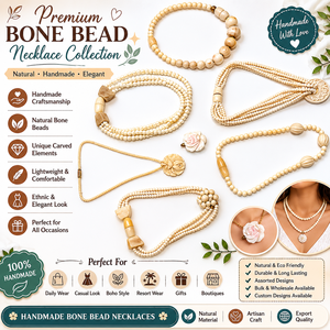 Handmade Bone Bead <b>Necklaces</b> Natural Carved Bone Jewelry Tribal Fashion <b>Statement</b> <b>Necklace</b> for Women Gift - Product Image 6