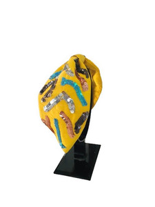 Nouveau Bandeau Élégant Jaune Brodé de Fleurs pour Femmes et Filles, Fait Main, Perlé, Rembourré, de Créateur, Ornements 2026 - Product Image 3