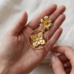 Pendientes de Latón Tradicionales Directos de Fábrica, Joyería de Latón Hipoalergénica, Colección de Joyería Étnica Hecha a Mano, Proveedor Mayorista B2B - Product Image 2