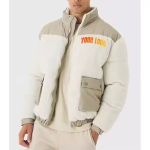 Blouson Bomber d'Hiver en Toile pour Homme, Personnalisable avec Logo, Blocs de Couleurs, Col à Capuche, Style Urbain, Imperméable et Coupe-Vent – Vente en Gros - Product Image 1