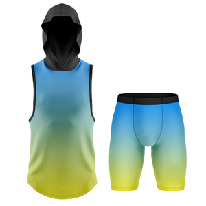 7v7 Adult Hooded Sleeveless <b>Compression</b> <b>Shirt</b> Uniform 100% Polyester Heat-Transfer Printed Breathable Quick Dry Custom Team Name - Product Image 3