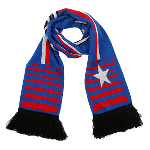 Écharpe de supporter de football en jacquard acrylique tricoté, design personnalisé, haute qualité, OEM, avec franges à pompons, pour clubs sportifs, vente en gros - Product Image 1