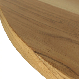 Table à manger moderne pliante en bois d'acacia avec base en métal noir et finition naturelle pour la maison, le bureau, les villas, la cuisine, l'hôtel - Product Image 5