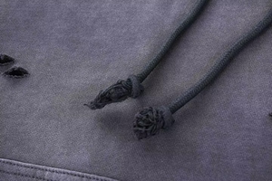 Sweat à capuche personnalisé OEM en polaire légère, patchwork multicolore, épaules tombantes, coupe oversize et carrée, grandes tailles, effet délavé à l'acide - Product Image 6