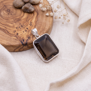 New Arrival IGI Certified Smoky Quartz 925 <b>Solid</b> Sterling <b>Silver</b> Gold Plated Handmade Geometric Women's Pendant Jewelry Party - Product Image 5